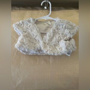 Cream Faux Fur Bolero Jacket